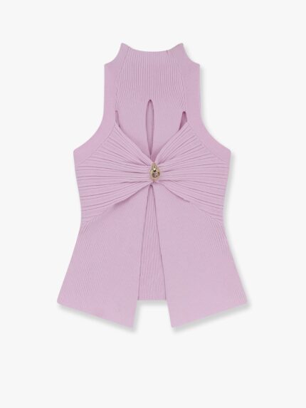 Elisabetta Franchi Ribbed Knitted Top With Metal Detail