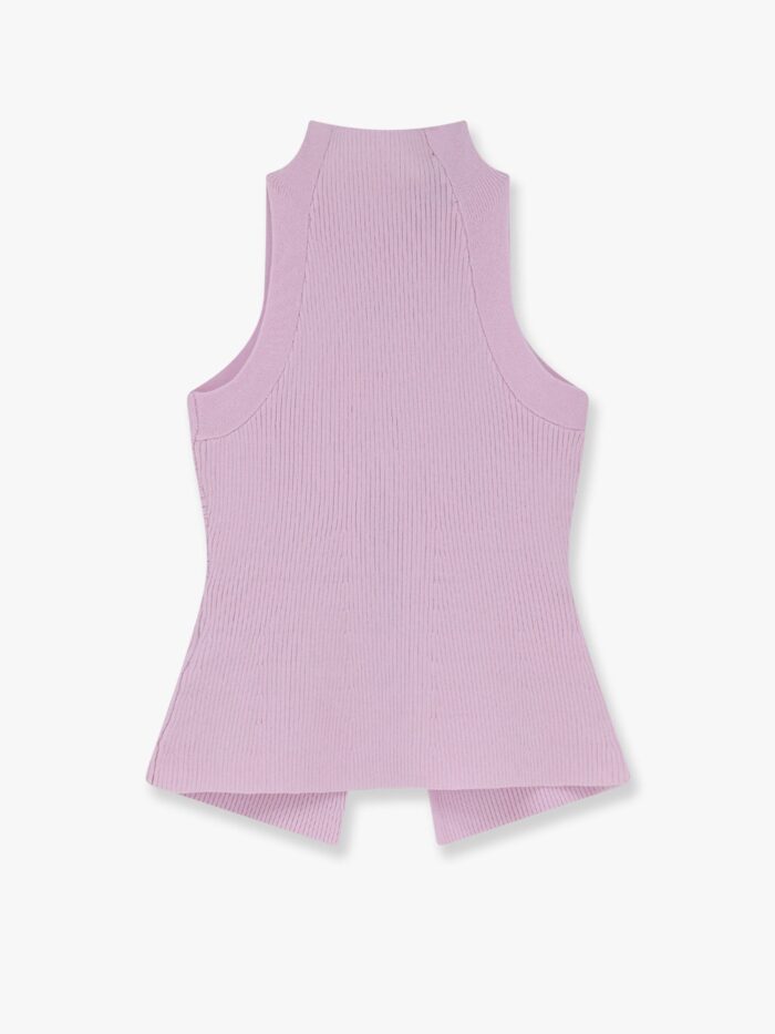 Elisabetta Franchi Ribbed Knitted Top With Metal Detail