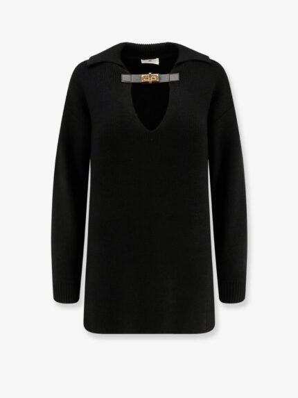 Elisabetta Franchi Ribbed Wool Blend Sweater