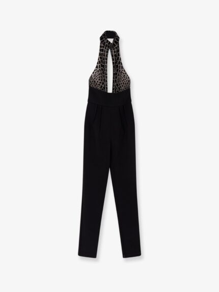 Elisabetta Franchi Satin Suit With Sequins On The Top