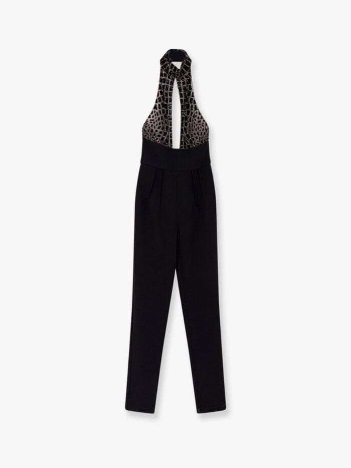 Elisabetta Franchi Satin Suit With Sequins On The Top
