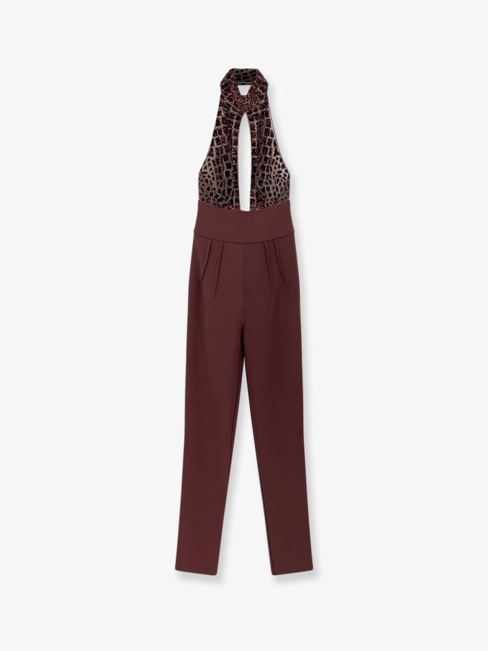 Elisabetta Franchi Satin Suit With Sewuins On The Top