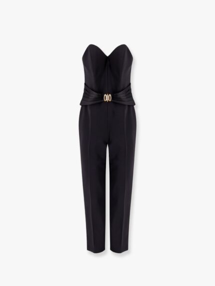 Elisabetta Franchi Strapless Jumpsuit With Waist Belt