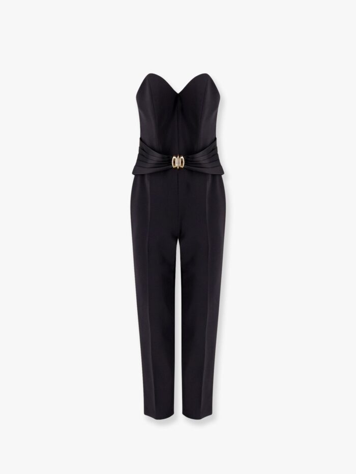 Elisabetta Franchi Strapless Jumpsuit With Waist Belt