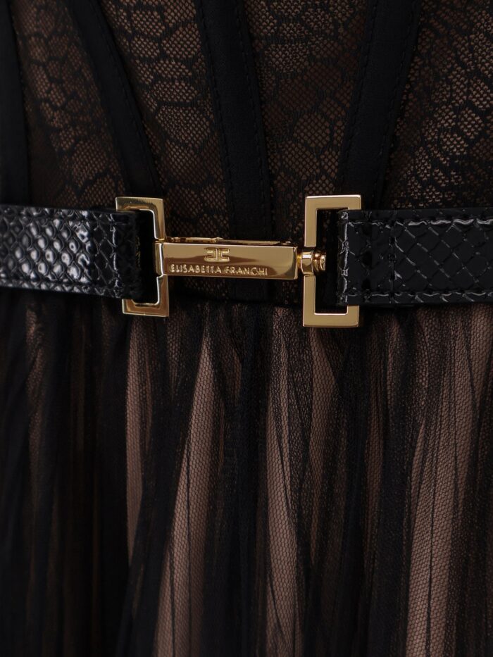 Elisabetta Franchi Tulle Midi Dress