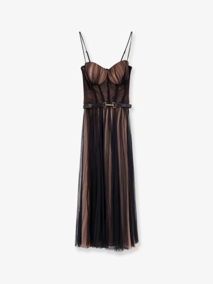 Elisabetta Franchi Tulle Midi Dress