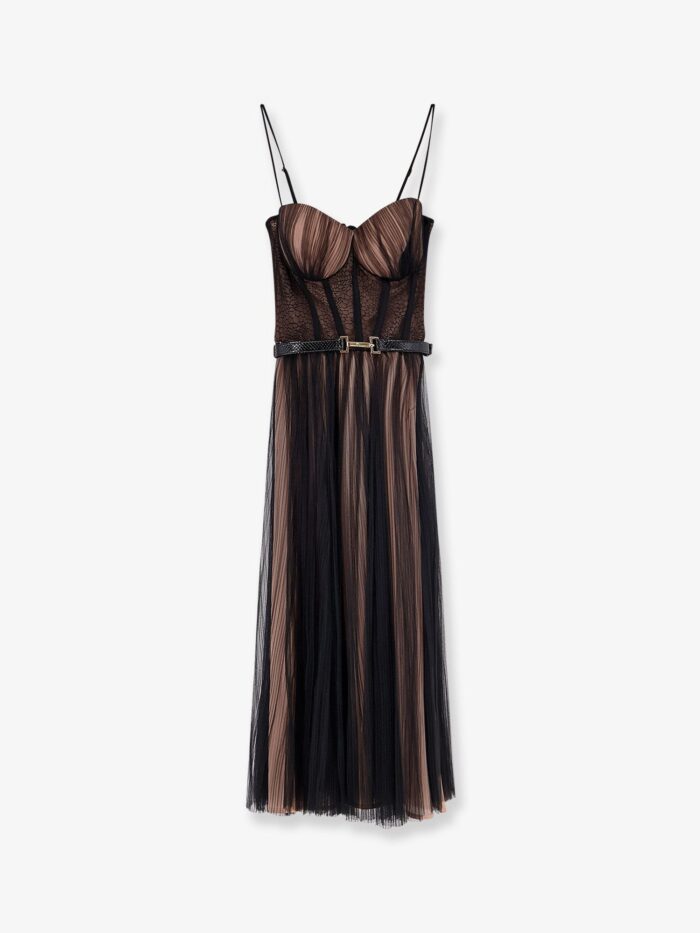 Elisabetta Franchi Tulle Midi Dress