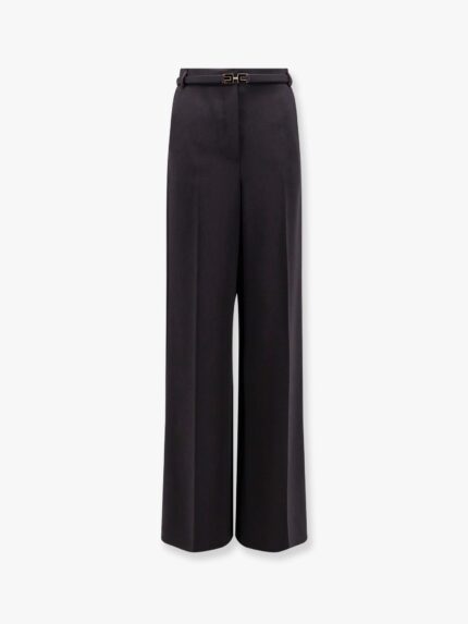 Elisabetta Franchi Tuxedo Trouser With Belt And Enamelled Detail