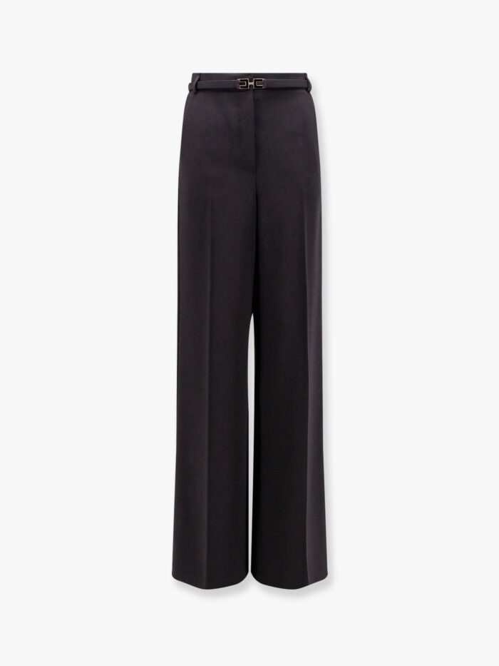 Elisabetta Franchi Tuxedo Trouser With Belt And Enamelled Detail