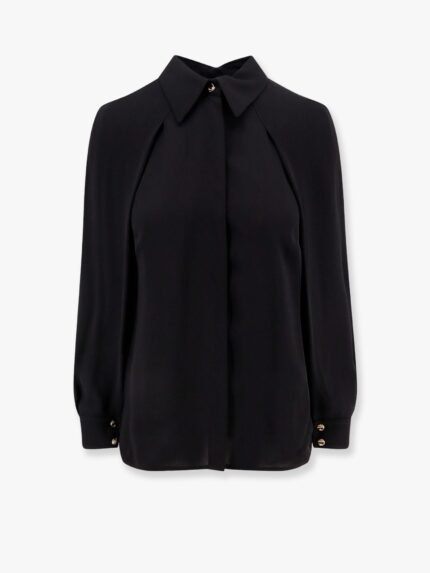 Elisabetta Franchi Viscose Shirt With Gold Metal Button