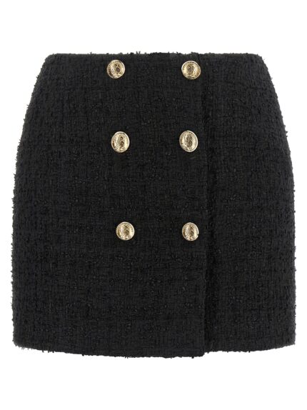 Balmain Embossed Button Detail Miniskirt