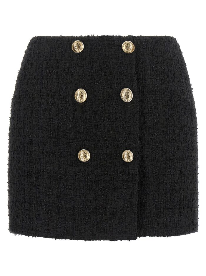 balmain embossed button detail miniskirt Balmain Embossed Button Detail Miniskirt