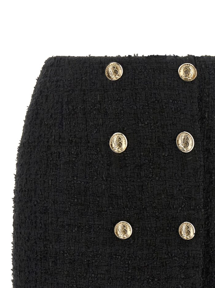 Balmain Embossed Button Detail Miniskirt