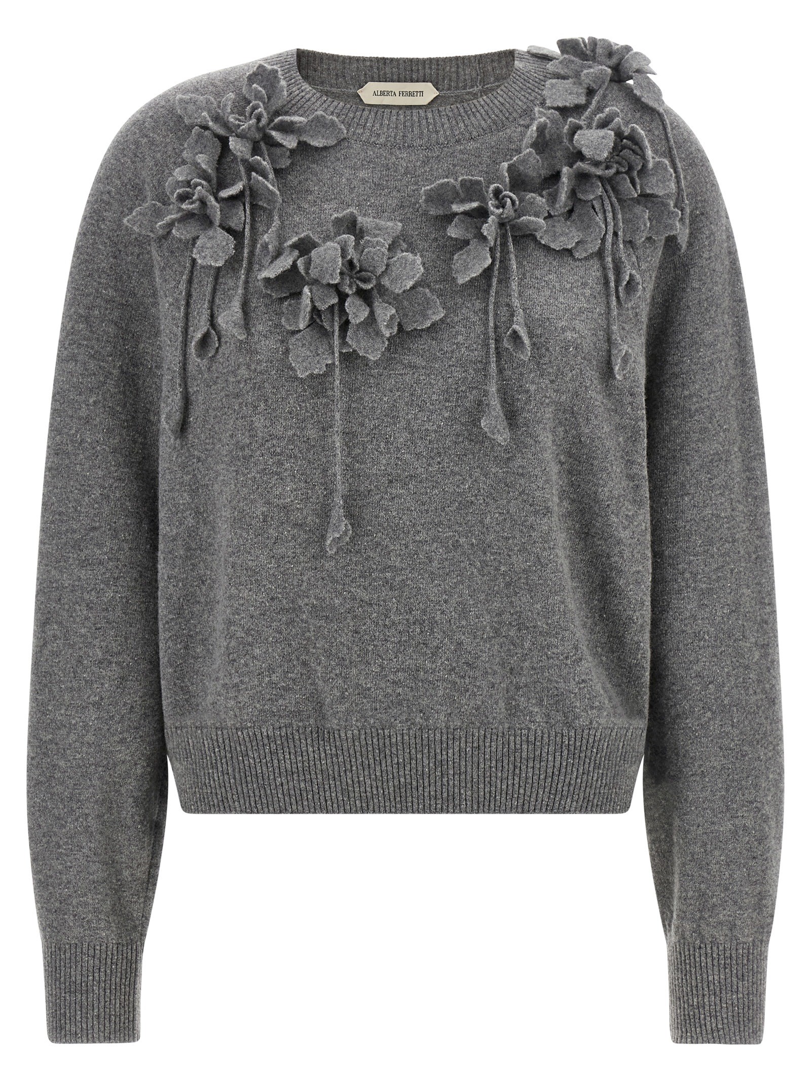 Alberta Ferretti Embroidered Flower Sweater