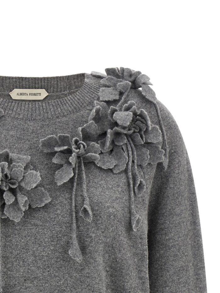Alberta Ferretti Embroidered Flower Sweater