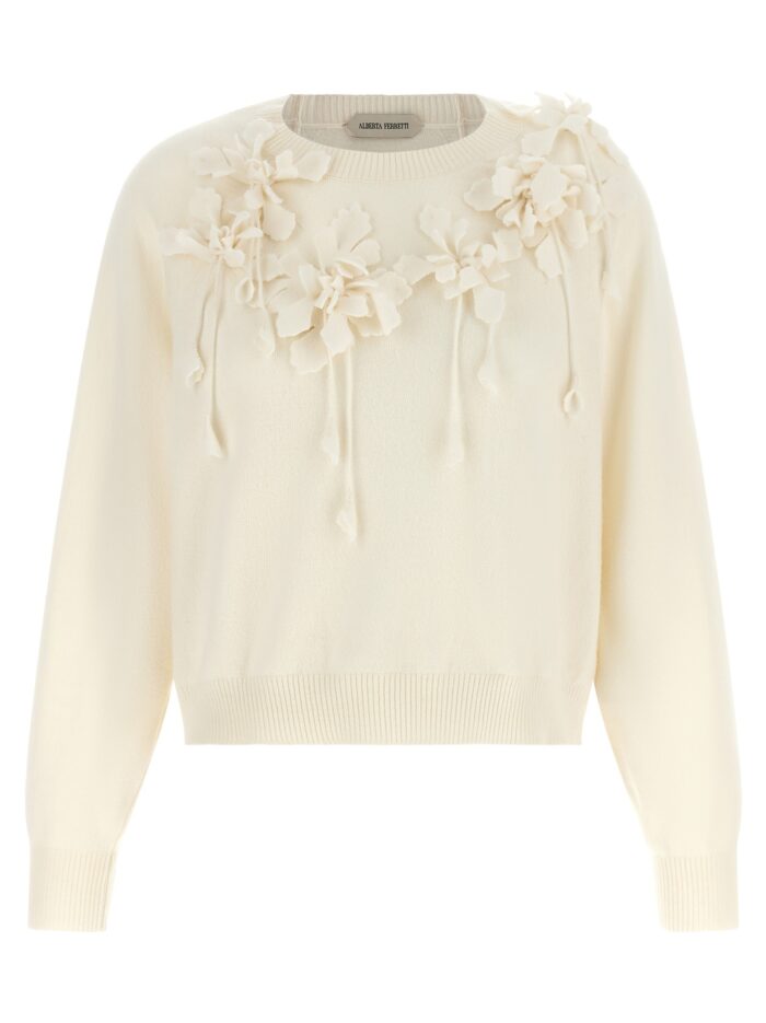 alberta ferretti embroidered flower sweater Alberta Ferretti Embroidered Flower Sweater