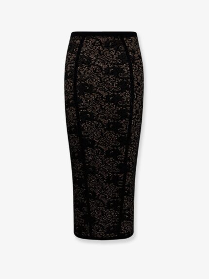 Elisabetta Franchi Embroidered Knitted Skirt