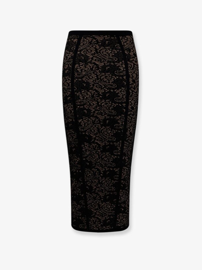 elisabetta franchi embroidered knitted skirt Elisabetta Franchi Embroidered Knitted Skirt