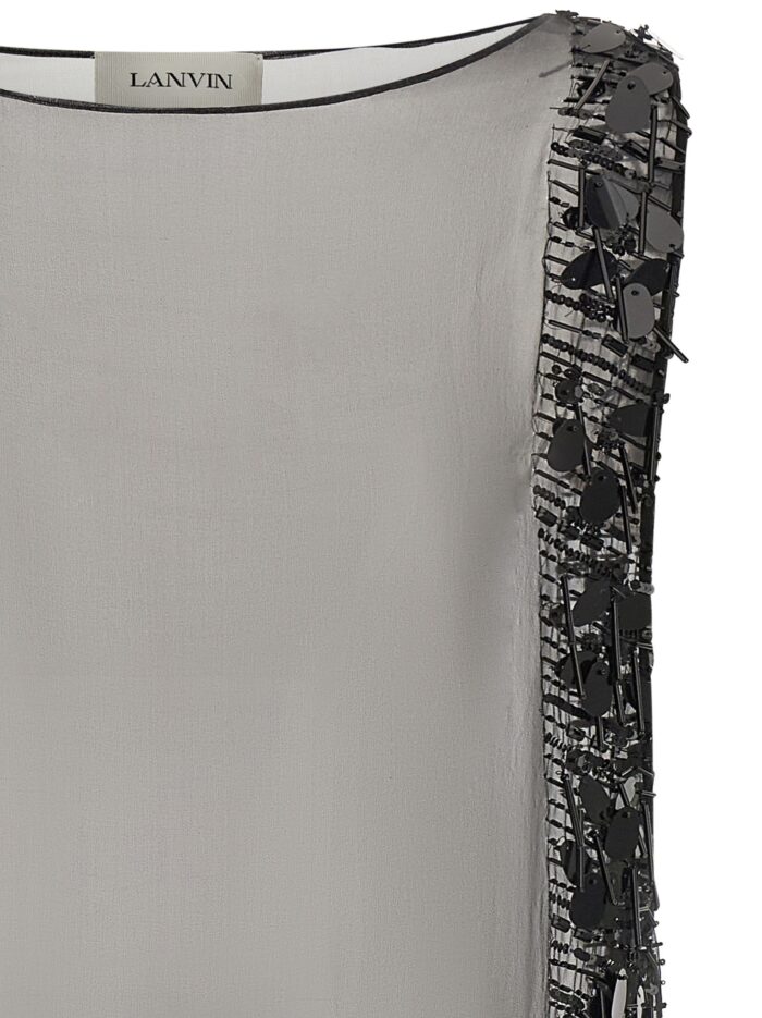 Lanvin Embroidered Silk Tunic Dress