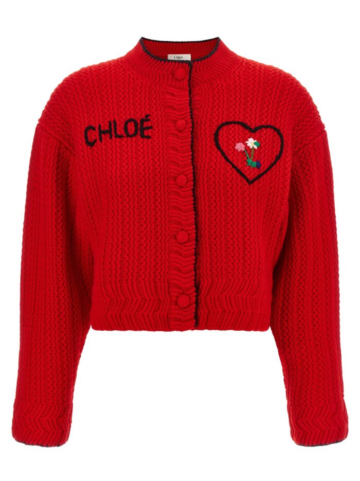 chloÉ embroidery cardigan CHLOÉ Embroidery Cardigan