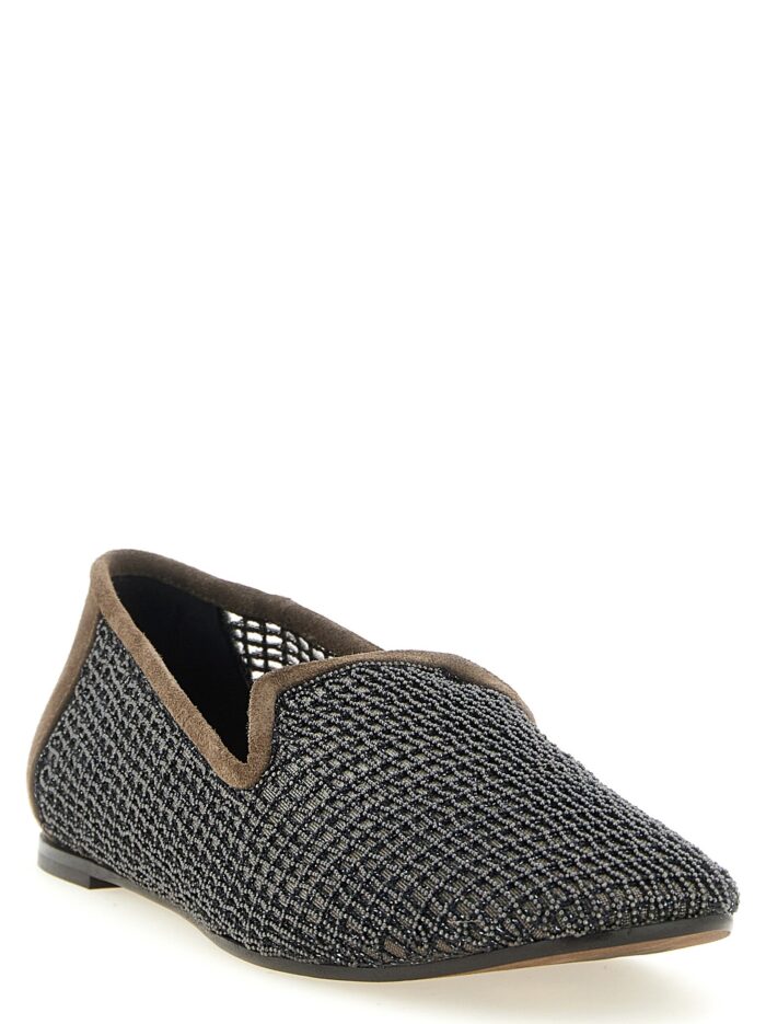 Brunello Cucinelli 'Embroidery' Mesh Loafers