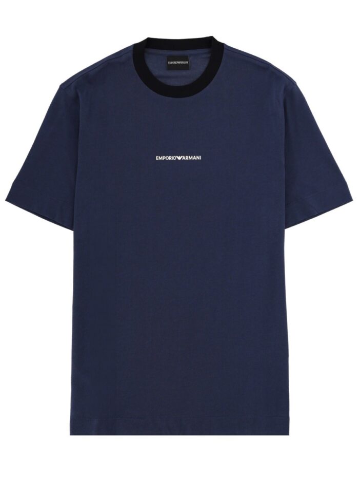 emporio armani t shirt with logo and embroidery Emporio Armani T-SHIRT WITH LOGO AND EMBROIDERY