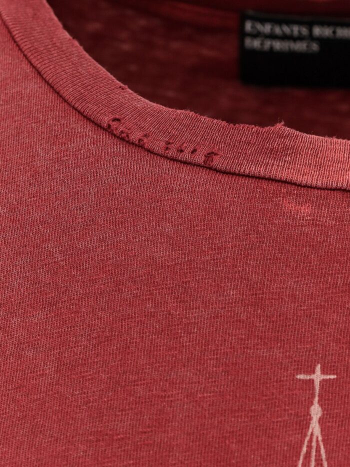 ENFANTS RICHES DEPRIMES Burning Church Cotton T-shirt With Used Effect