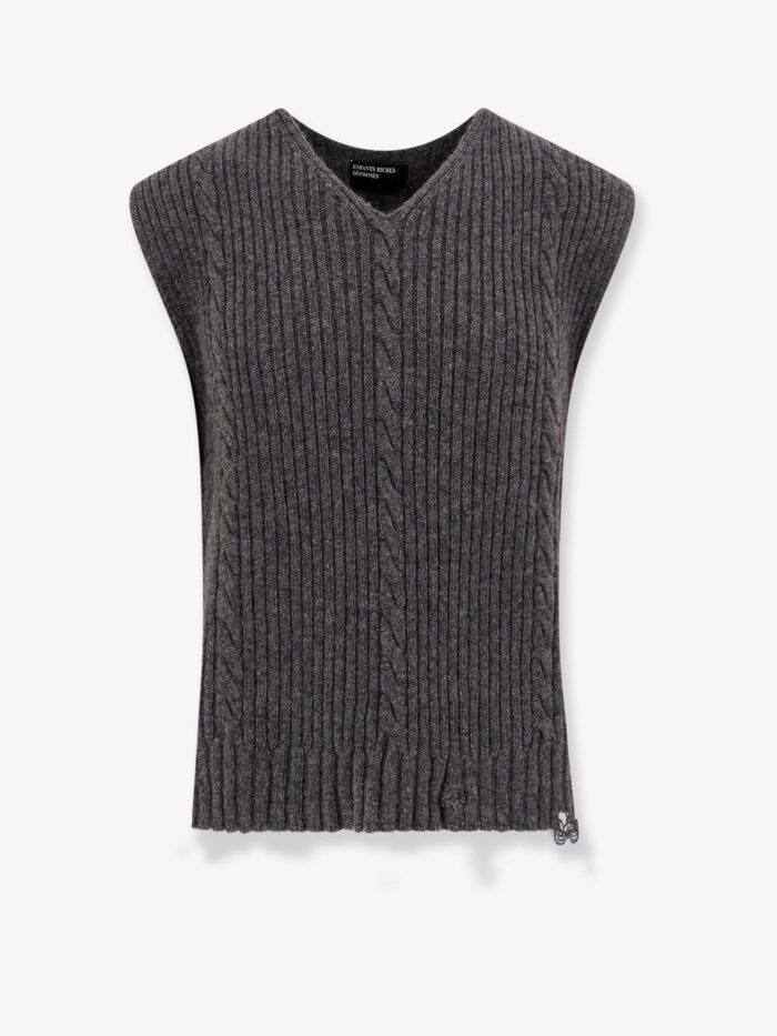 ENFANTS RICHES DEPRIMES Cachemere Vest With Destroyed Effect