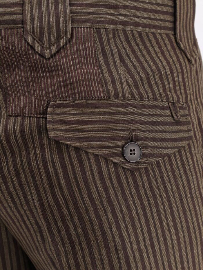 ENFANTS RICHES DEPRIMES Linen Blend Striped Trousers