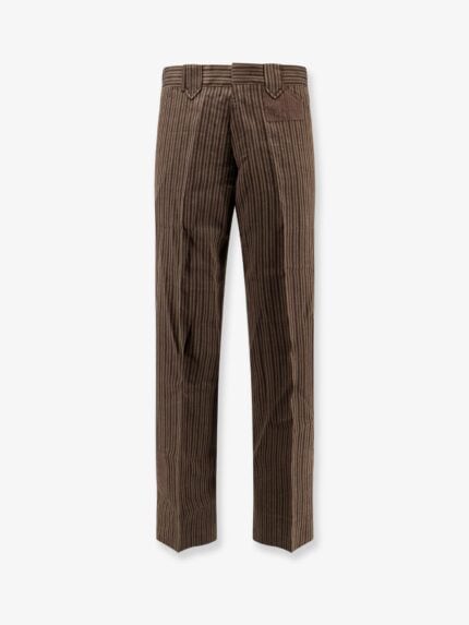 ENFANTS RICHES DEPRIMES Linen Blend Striped Trousers