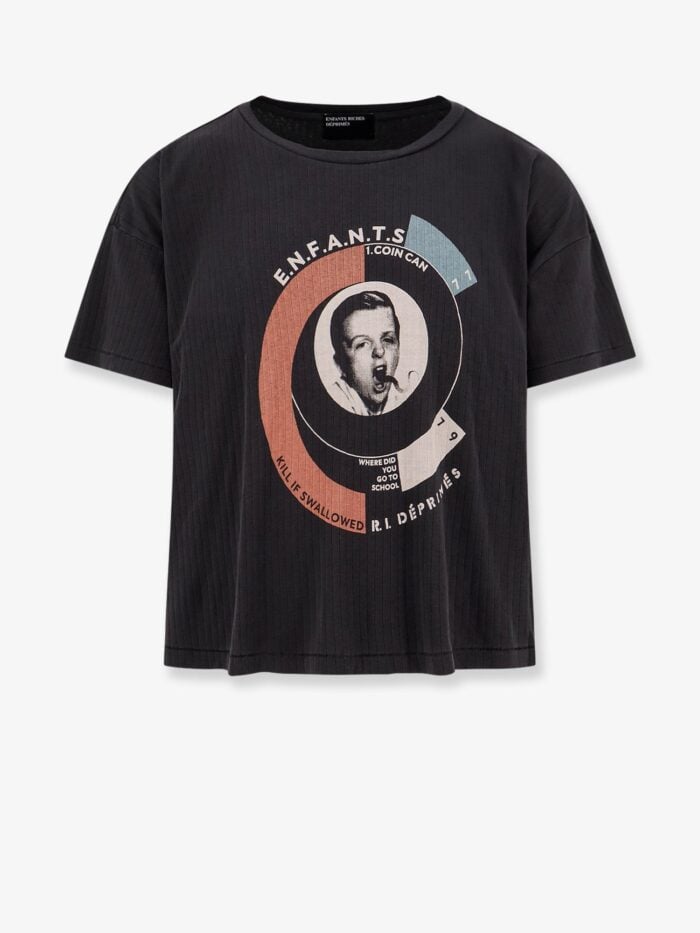 ENFANTS RICHES DEPRIMES Used Effect Cotton T-shirt