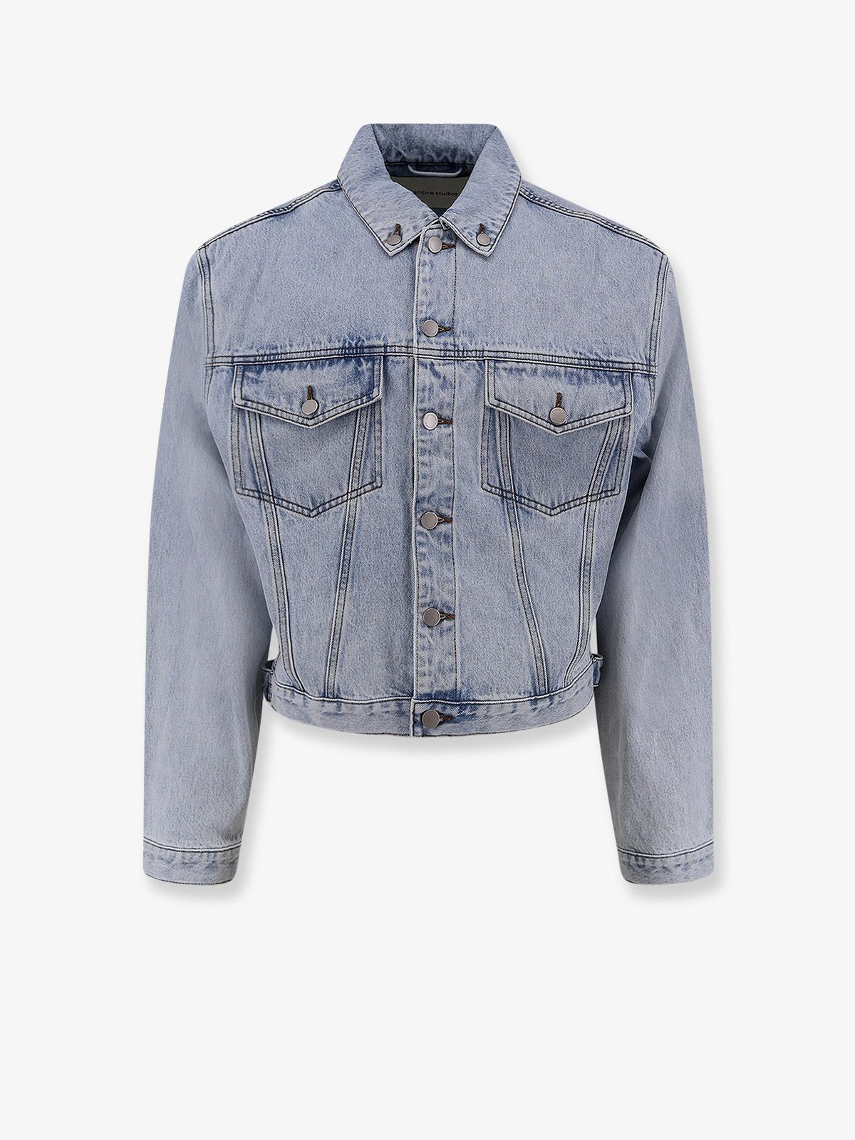 ENTIRE STUDIOS Denim Jacket With Padded Shoulder Pads