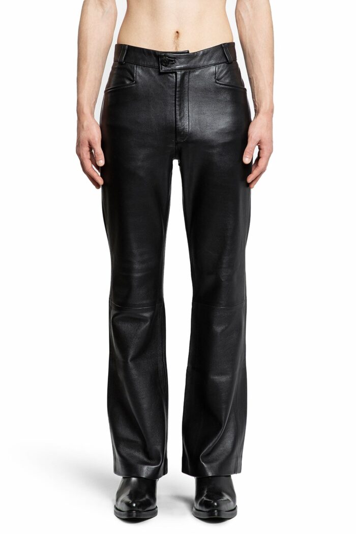 ERNEST W. BAKER Leather Flare Trousers