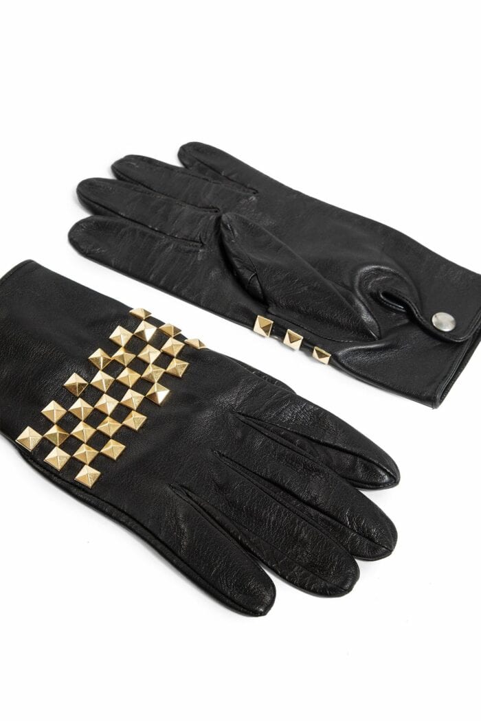 ERNEST W. BAKER Silk Lined Studded Leather Gloves