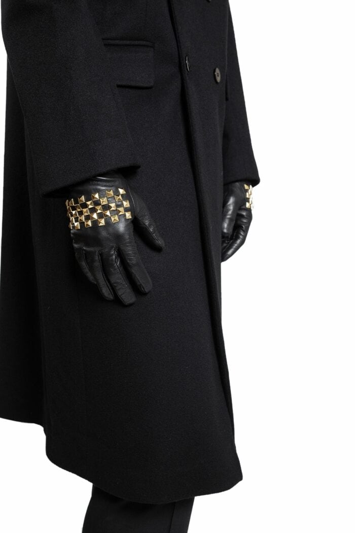 ERNEST W. BAKER Silk Lined Studded Leather Gloves