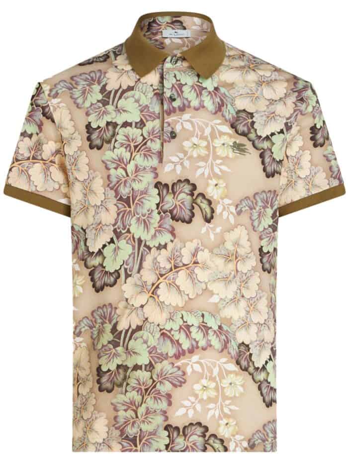 ETRO Botanical-print Polo Shirt