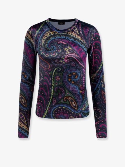 Etro Chenille T-shirt With Multicolor Print