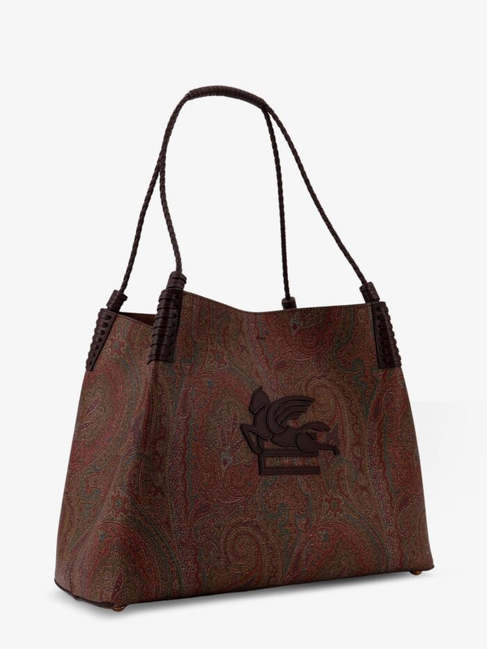 Etro Coated Canvas Shoulder Bag With Paisley Jacquard Pattern