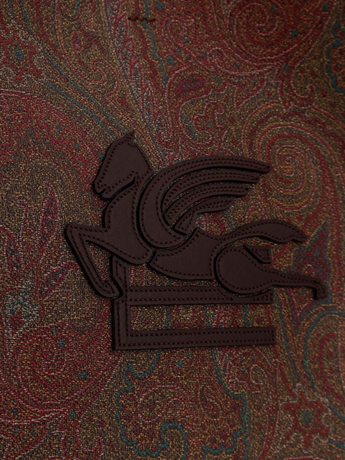 Etro Coated Canvas Shoulder Bag With Paisley Jacquard Pattern