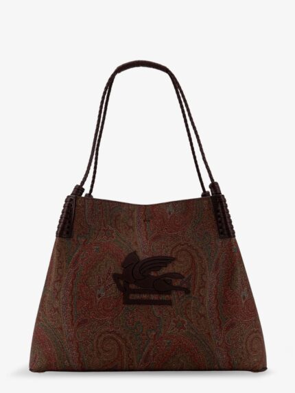 Etro Coated Canvas Shoulder Bag With Paisley Jacquard Pattern