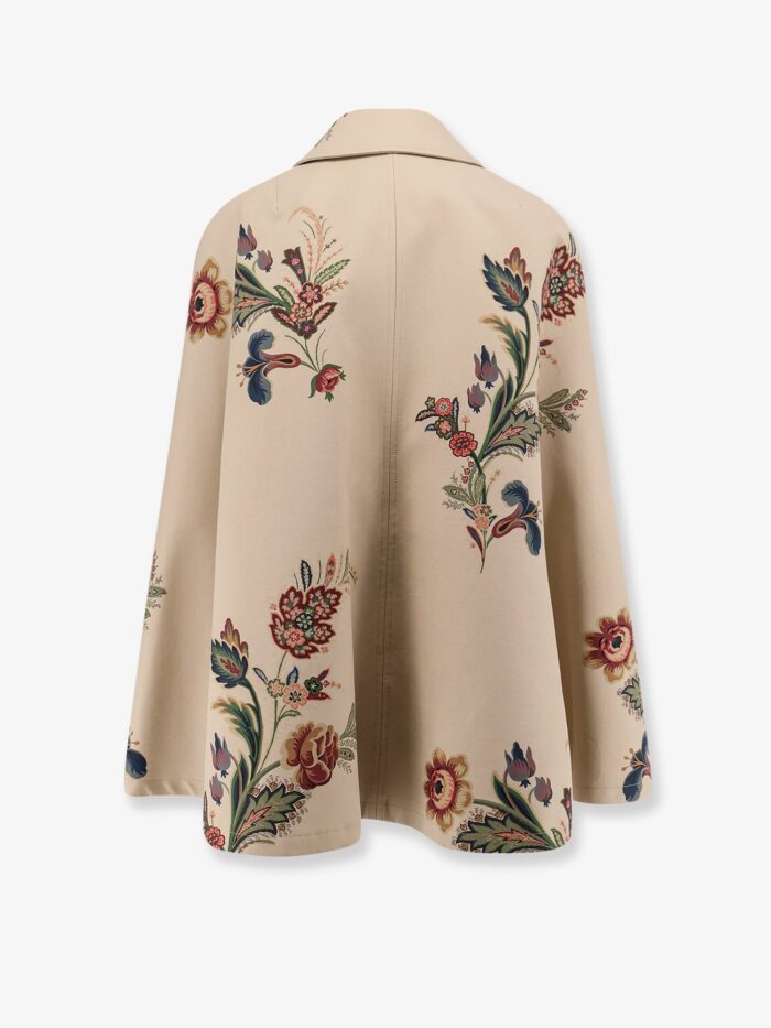 Etro Cotton Cape With Floral Print