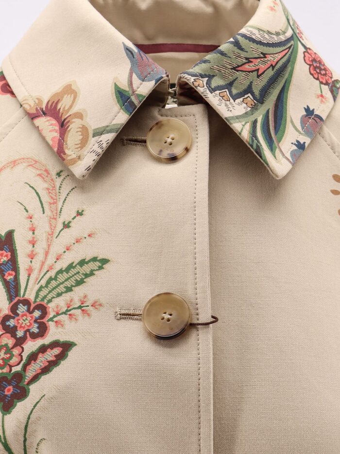 Etro Cotton Cape With Floral Print