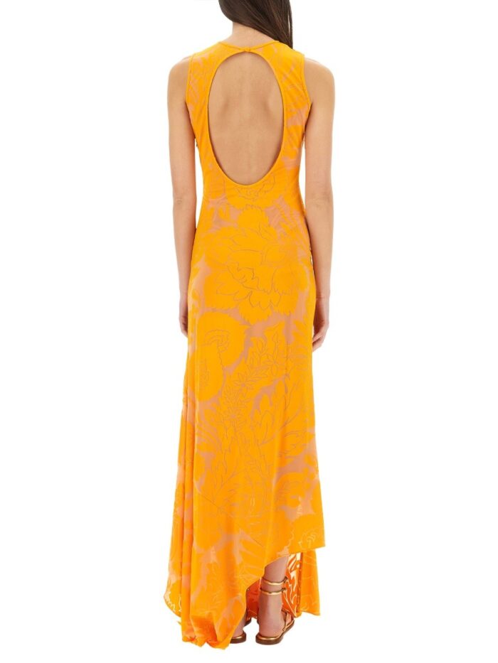 Etro DÉVORÉ STRETCH JERSEY DRESS WITH CUT-OUT