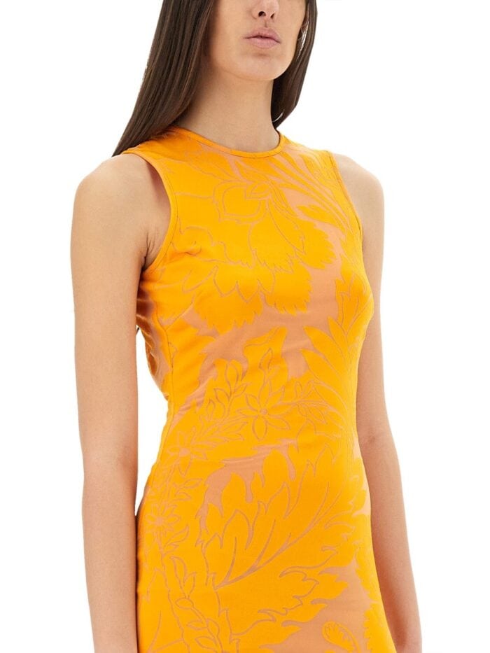 Etro DÉVORÉ STRETCH JERSEY DRESS WITH CUT-OUT