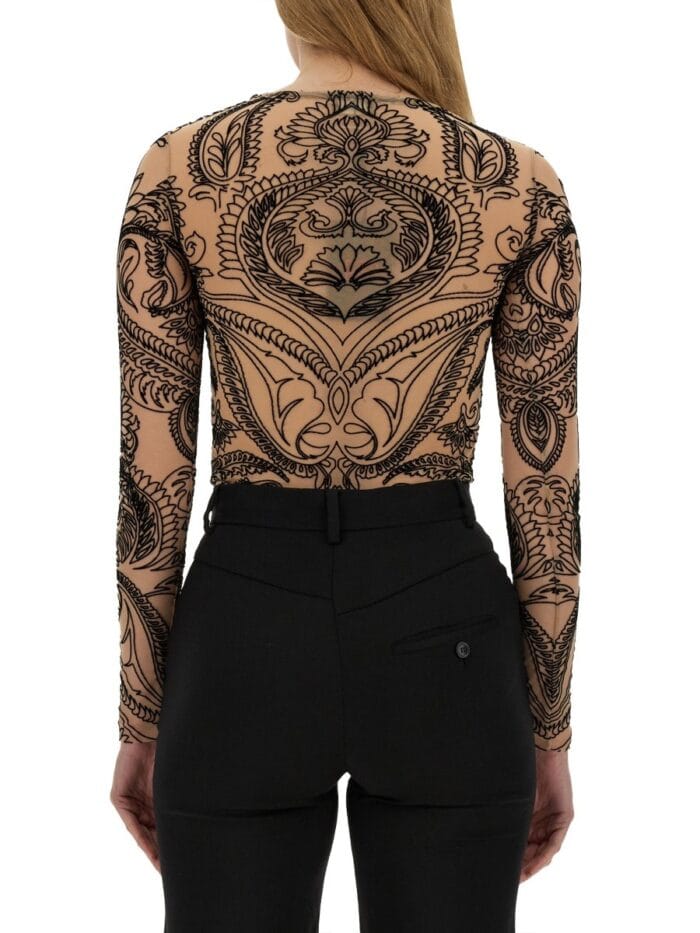 Etro FLOCKED TULLE TOP