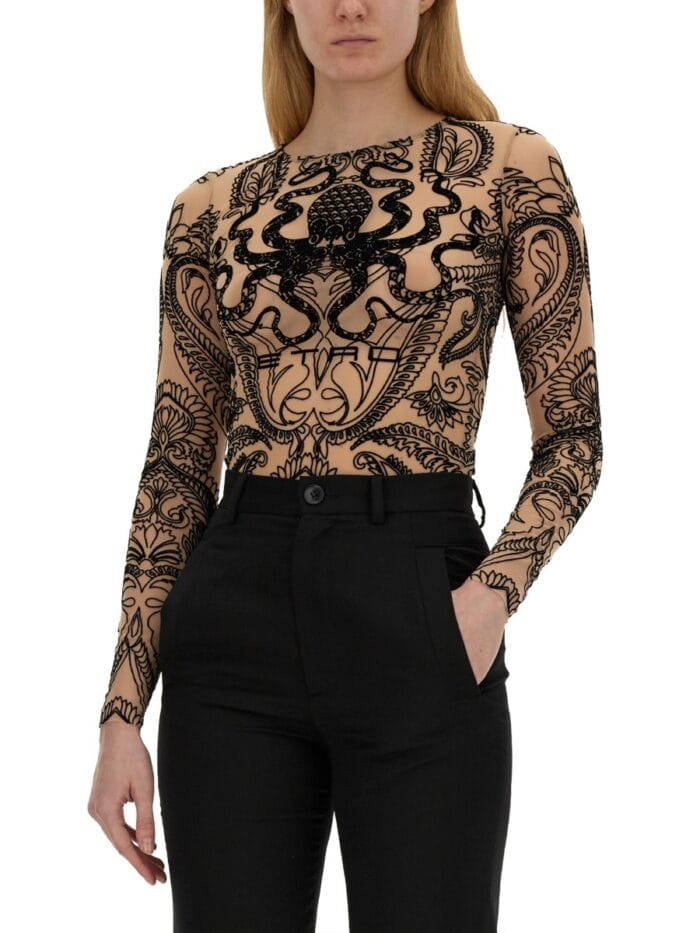 Etro FLOCKED TULLE TOP