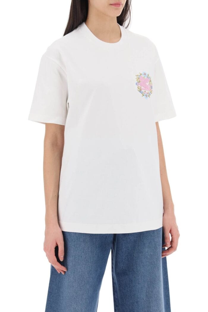 ETRO Floral Pegasus Embroidered T-shirt