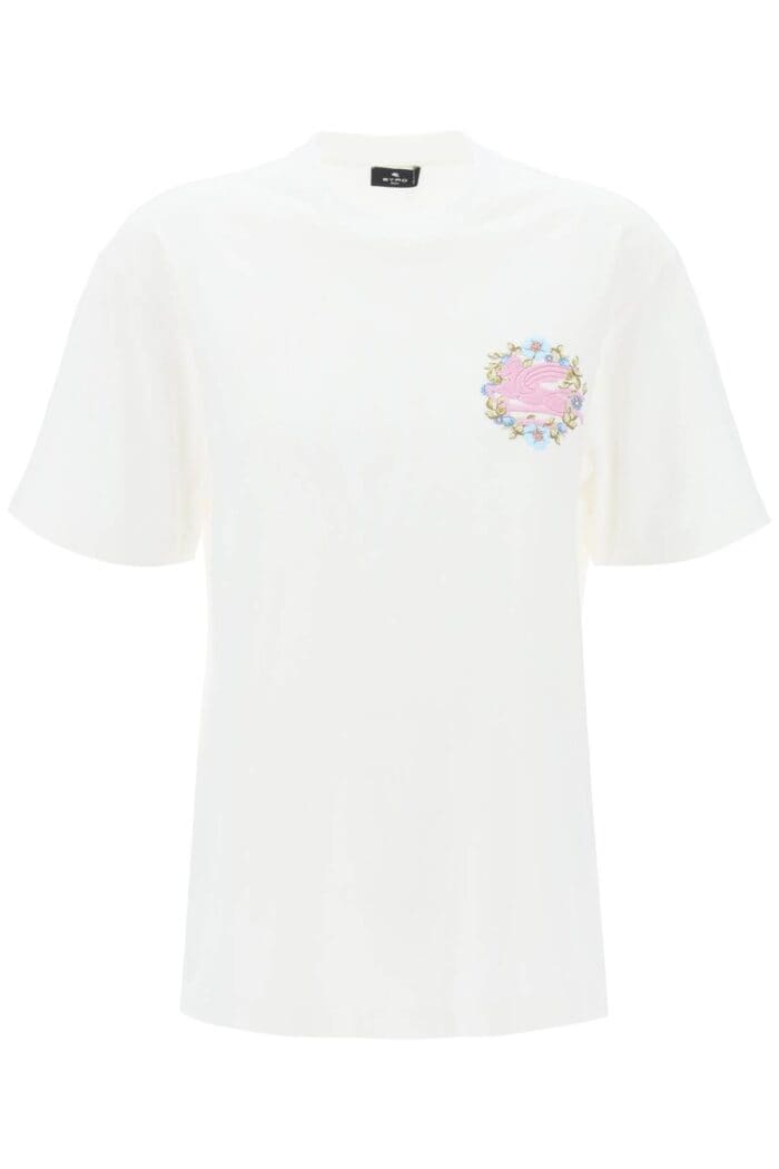 ETRO Floral Pegasus Embroidered T-shirt