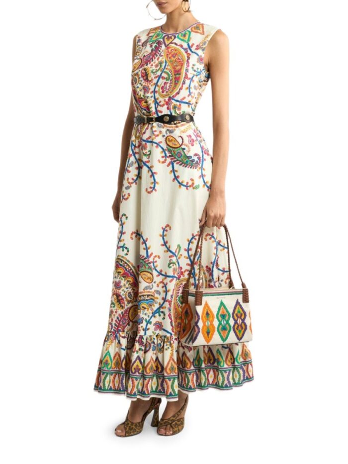 Etro LONG DRESS WITH FLORAL PAISLEY PRINT