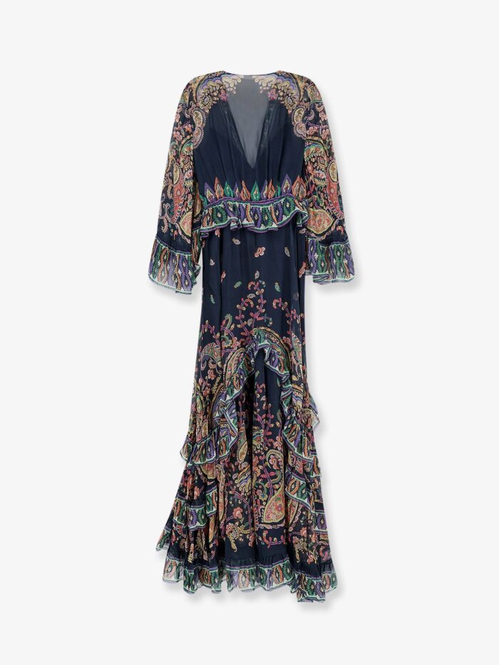 Etro Multicolor Silk Long Dress